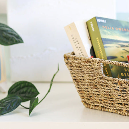 Dekorative Aufbewahrungskörbe aus geflochtenem Seegras