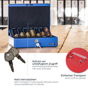 Geldkassette HMF 10015 mit Münzzählbrett Rot 30x24x9 cm mit Tragegriff Vorteile