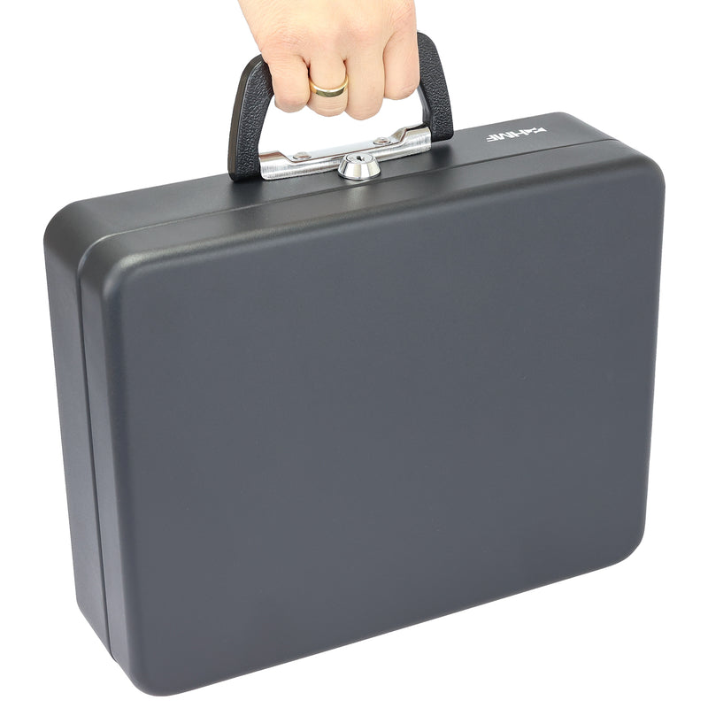 Geldkassette mit Tragegriff von HMF mit 30 cm Breite in Schwarz