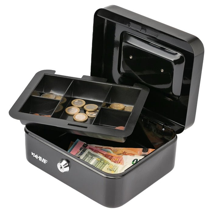 Geldkassette Münzeinsatz HMF 10120 20 x 16 x 9 cm Schwarz