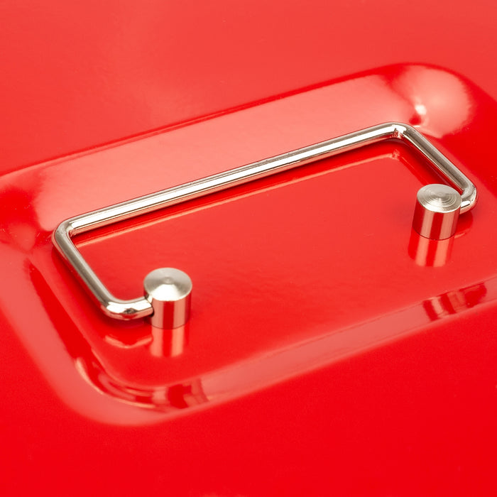 Geldkassette mit Münzeinsatz von HMF mit 20 cm Breite in Rot