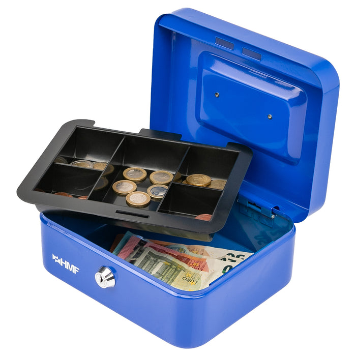 Geldkassette Münzeinsatz HMF 10120 20 x 16 x 9 cm Blau