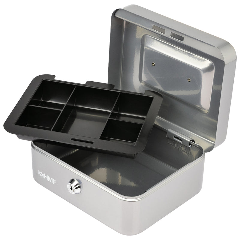 Geldkassette Münzeinsatz HMF 10120 20 x 16 x 9 cm Silber