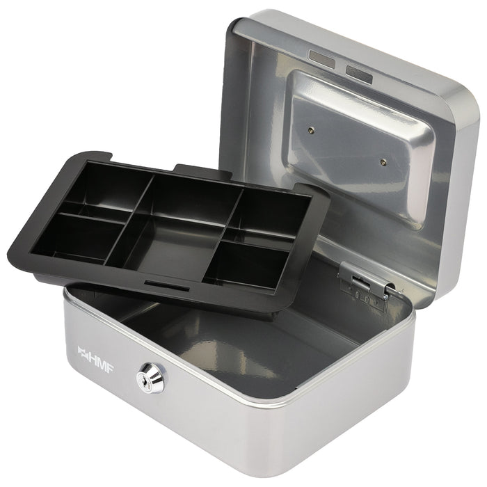 Geldkassette Münzeinsatz HMF 10120 20 x 16 x 9 cm Silber