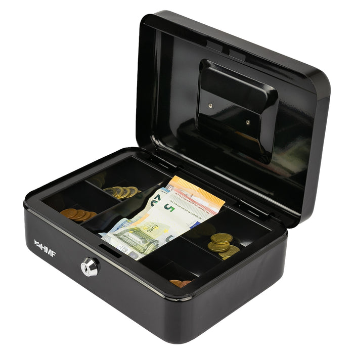 Geldkassette Münzeinsatz HMF 10125 25 x 18 x 9 cm Schwarz