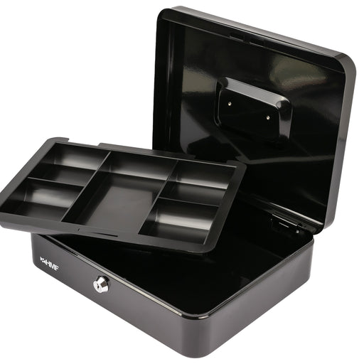 Geldkassette mit Münzeinsatz von HMF mit 30 cm Breite in Schwarz