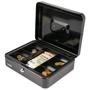 Geldkassette Münzeinsatz HMF 10130 30 x 24 x 9 cm Schwarz