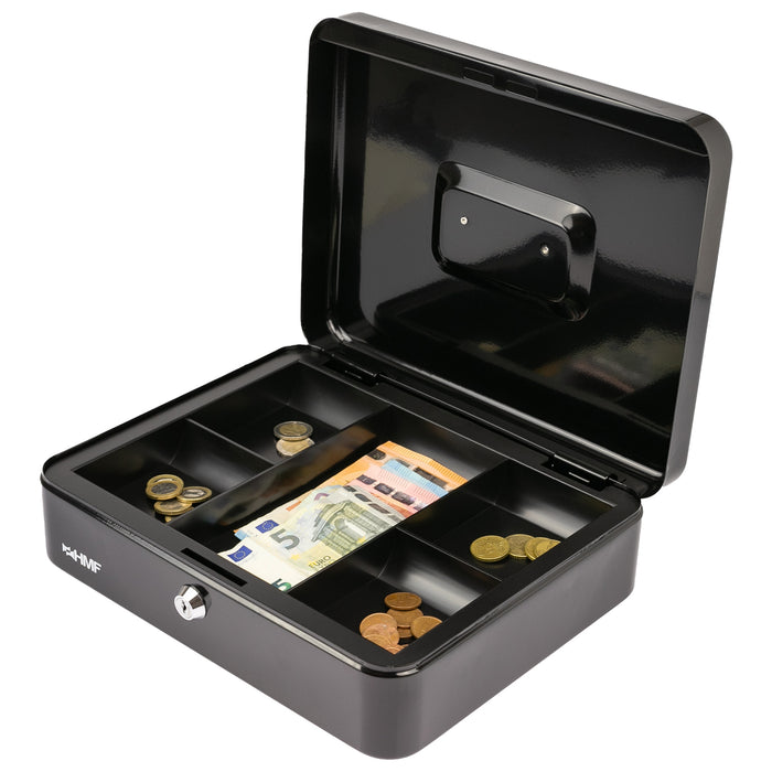 Geldkassette Münzeinsatz HMF 10130 30 x 24 x 9 cm Schwarz
