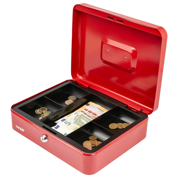Geldkassette Münzeinsatz HMF 10130 30 x 24 x 9 cm Rot