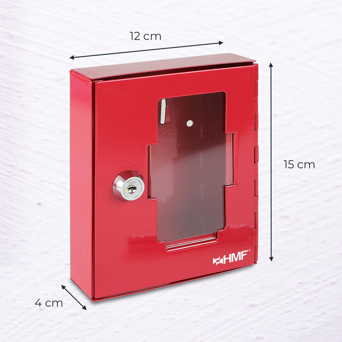 Notschlüsselkasten mit einem Glasbruchhammer von HMF in Rot