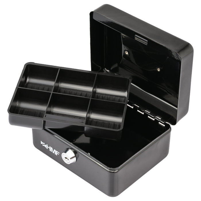 Geldkassette Münzeinsatz HMF 10215 15 x 12 x 8 cm schwarz