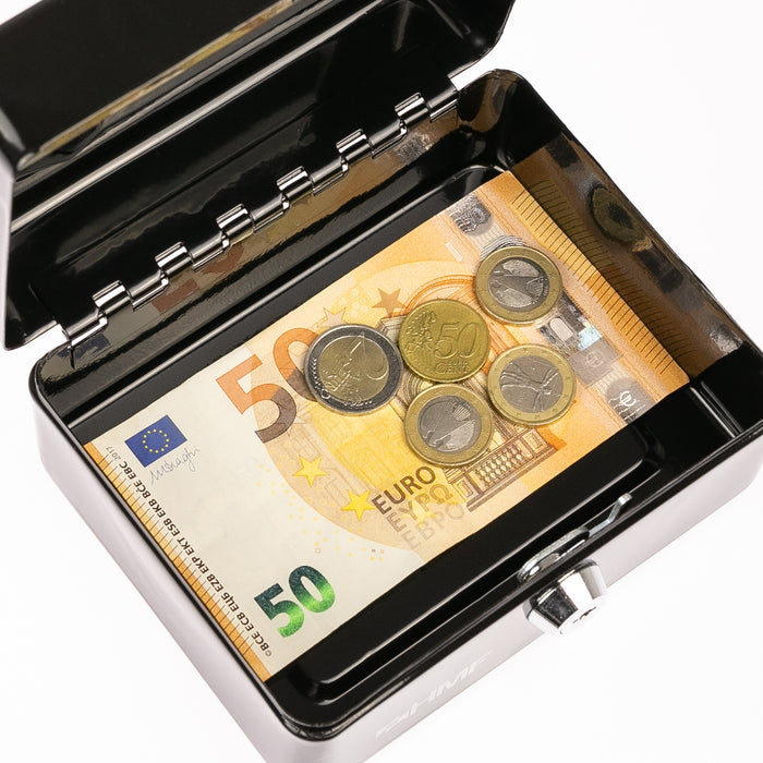 Geldkassette Münzeinsatz HMF 10215 15 x 12 x 8 cm schwarz