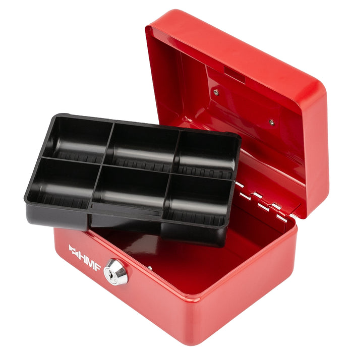 Geldkassette mit Münzeinsatz von HMF mit 15 cm Breite in Rot