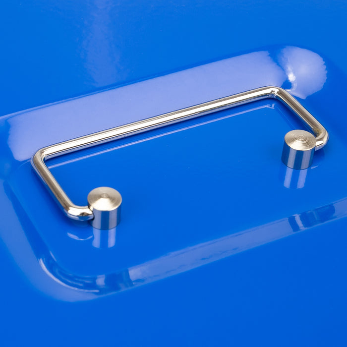 Geldkassette mit Münzeinsatz von HMF mit 15 cm Breite in Blau