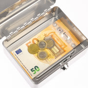 Geldkassette Münzeinsatz HMF 10215 15 x 12 x 8 cm Silber