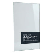 Ersatzglasscheibe für ein Notschlüsselkasten von HMF mit den Maßen 12 x 6.2 cm
