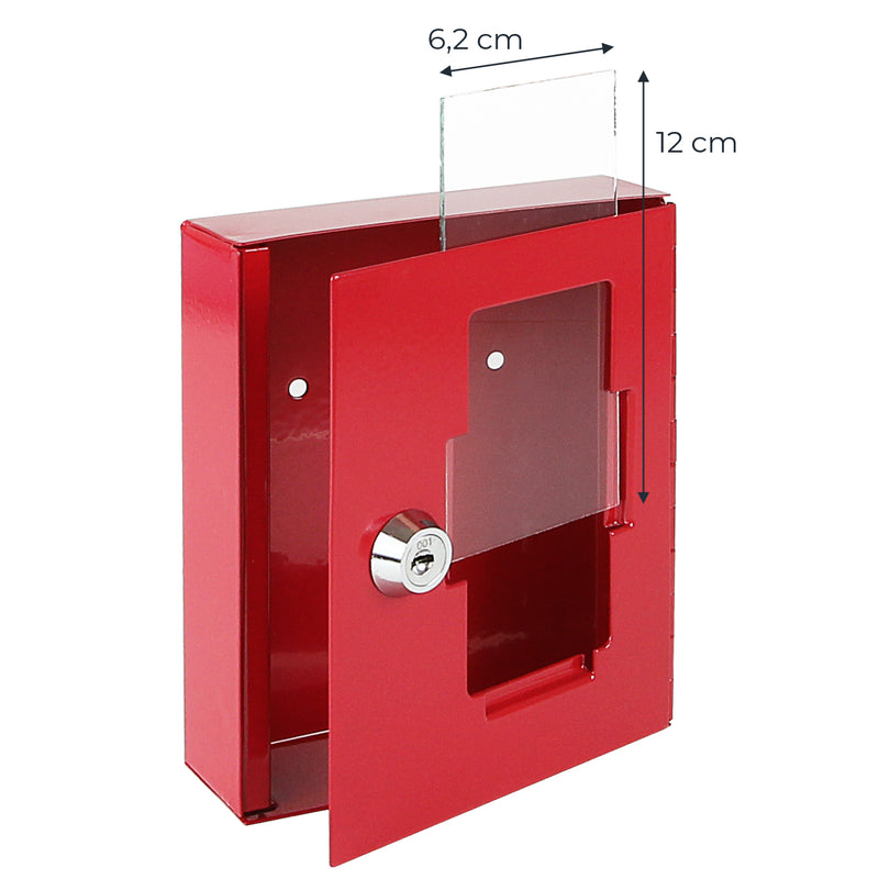 Ersatzglasscheibe für ein Notschlüsselkasten von HMF mit den Maßen 12 x 6.2 cm
