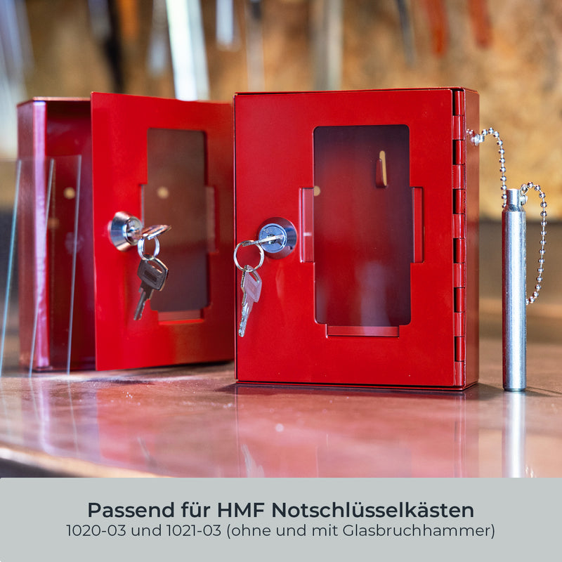 Ersatzglasscheibe für ein Notschlüsselkasten von HMF mit den Maßen 12 x 6.2 cm