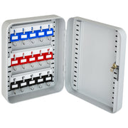 HMF Schlüsselkasten klein aus Stahl, abschließbarer Schlüsselschrank, 15 Schlüsselhaken, Lichtgrau