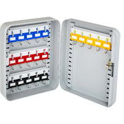 HMF Schlüsselkasten klein aus Stahl, abschließbarer Schlüsselschrank, 20 Schlüsselhaken, Lichtgrau