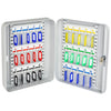 HMF Schlüsselkasten klein aus Stahl, abschließbarer Schlüsselschrank, 30 Schlüsselhaken, Lichtgrau
