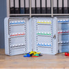 HMF Schlüsselkasten klein aus Stahl, abschließbarer Schlüsselschrank, 30 Schlüsselhaken, Lichtgrau