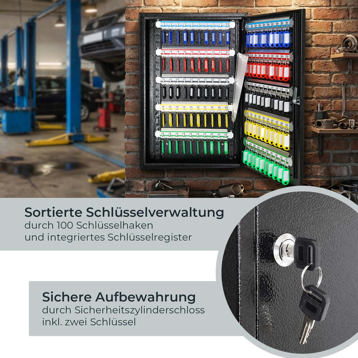 Schlüsselschrank mit 100 Haken von HMF in Lichtgrau