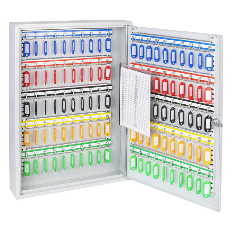 HMF 135100-07 Schlüsselschrank 100 Haken Lichtgrau