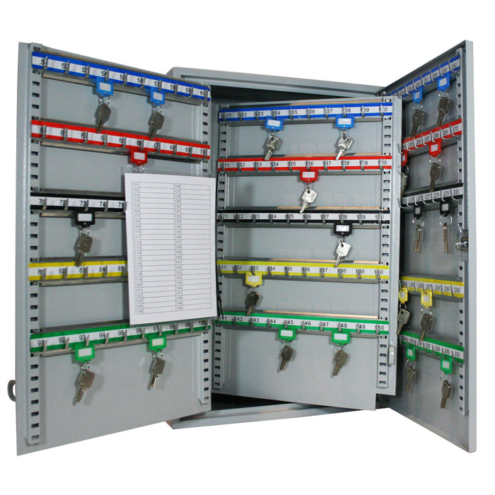 HMF 135300-07 Schlüsselschrank 300 Haken Lichtgrau bunte Hakenleisten