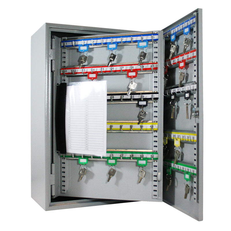 HMF 135400-07 Schlüsselschrank 400 Haken Lichtgrau bunte Hakenleisten