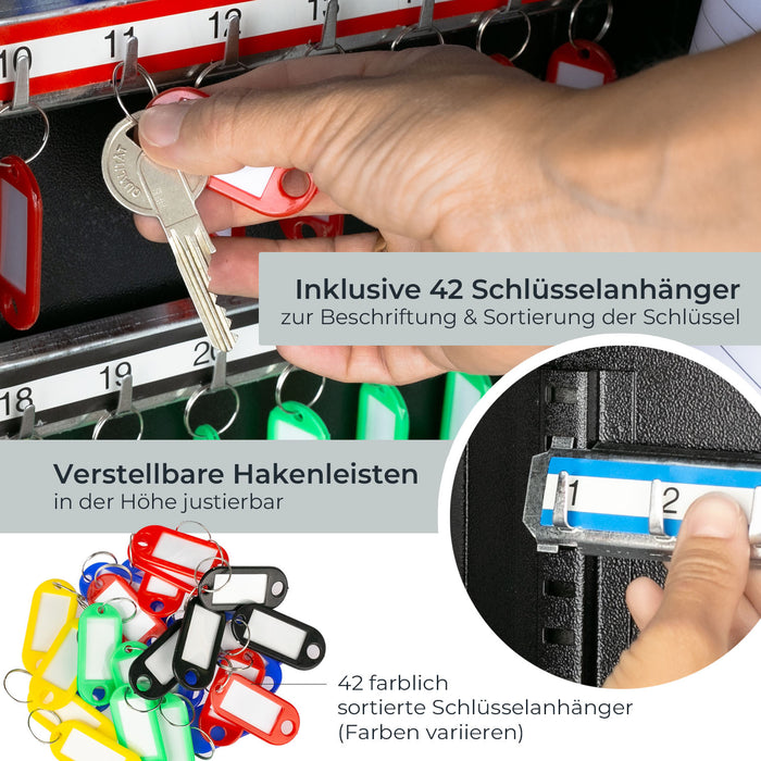 Schlüsselschrank mit 42 Haken von HMF in Schwarz