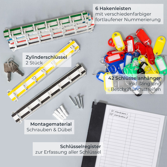 Schlüsselschrank mit 42 Haken von HMF in Schwarz