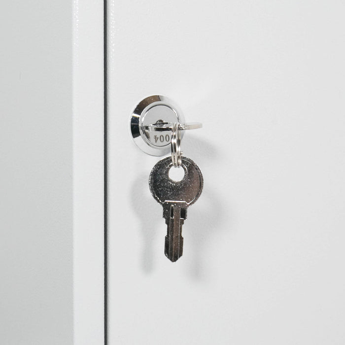 HMF 135600-07 Schlüsselschrank 600 Haken Lichtgrau Schloß Detail