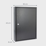 HMF 13564-07 Schlüsselschrank 64 Haken Schwarz Maßangaben