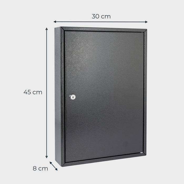 HMF 13564-07 Schlüsselschrank 64 Haken Schwarz Maßangaben