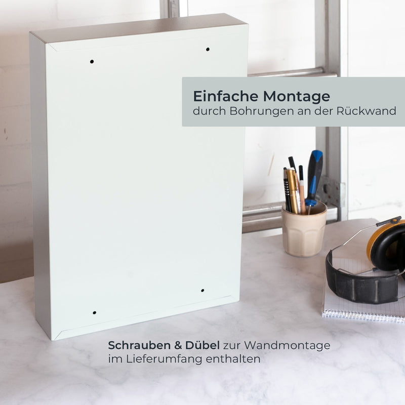 HMF 13564-07 Schlüsselschrank 64 Haken Lichtgrau Montage