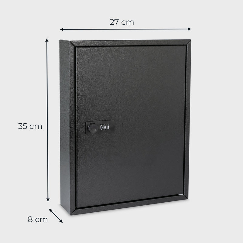 Schlüsselschrank 42 Haken Zahlenschloss HMF 13642-02 Schwarz