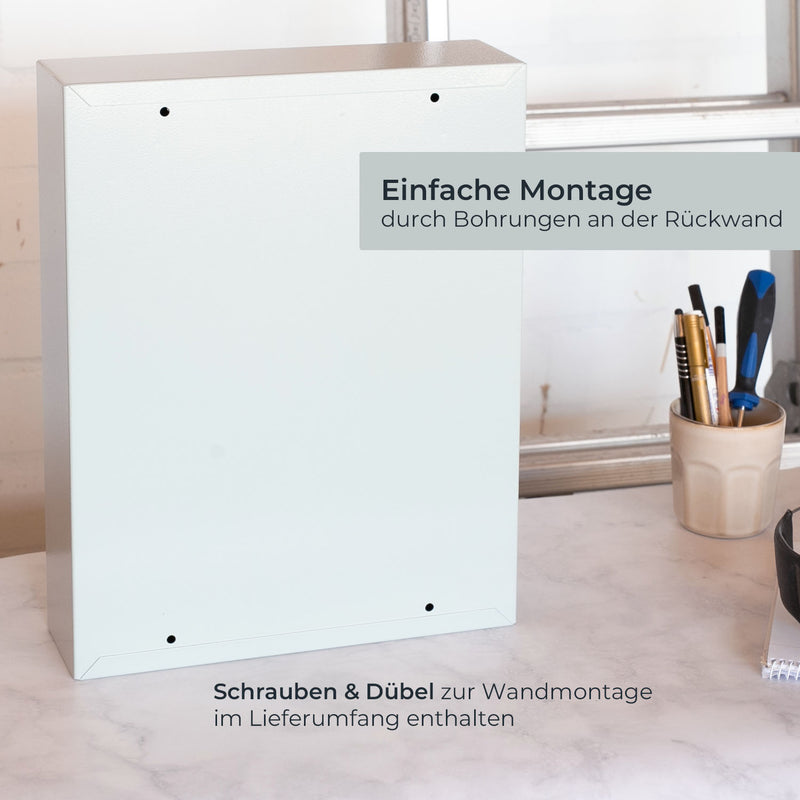 Schlüsselschrank 42 Haken Zahlenschloss HMF 13642-07 Lichtgrau