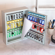 Schlüsselschrank 42 Haken Zahlenschloss HMF 13642-07 Lichtgrau