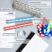 Schlüsselschrank 64 Haken Zahlenschloss HMF 13664-07 Lichtgrau