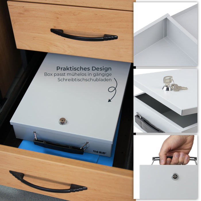 Dokumentenkassette in DIN A4 von HMF in Lichtgrau