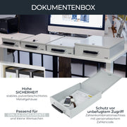 Dokumentenkassette mit Zahlenschloss in DIN A4 von HMF in Lichtgrau