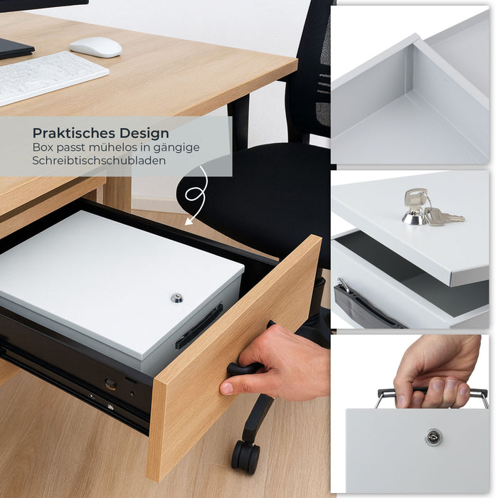 Dokumentenkassette XL in DIN A4 für Ordner im B4 Format von HMF in Lichtgrau