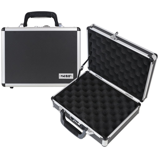 Alu Pistolenkoffer oder Kurzwaffenkoffer mit Zahlenschloss von HMF mit den Maßen 31 x 26 x 11 cm