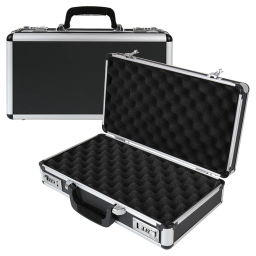 Alu Pistolenkoffer oder Kurzwaffenkoffer mit Zahlenschloss von HMF mit den Maßen 42 x 26 x 12 cm