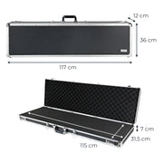 Alu Waffenkoffer oder Gewehrkoffer mit Zahlenschloss und Rasterschaumstoff von HMF mit den Maßen 117 x 36 x 12 cm