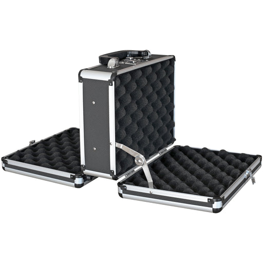 Alu Pistolenkoffer oder Kurzwaffenkoffer mit Zahlenschloss und doppeltem Boden von HMF mit den Maßen 31 x 26 x 15 cm