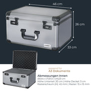 Alu Fotokoffer Waffenkoffer mit Rasterschaumstoff HMF 14412-02 46 x 26 x 33 cm kompakt und robust