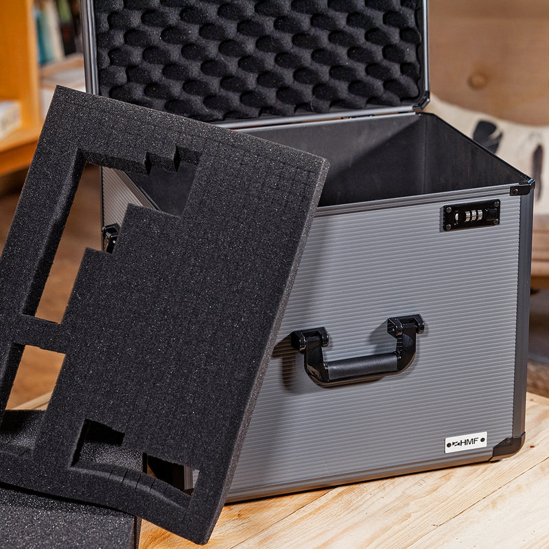 Alu Fotokoffer Waffenkoffer mit Rasterschaumstoff HMF 14412-02 46 x 26 x 33 cm Individualisierung
