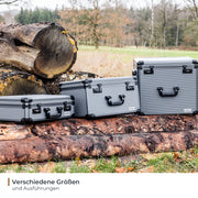 Alu Fotokoffer Miniaturenkoffer Rasterschaumstoff HMF 14422-02 46 x 41 x 33 cm vers. Größen